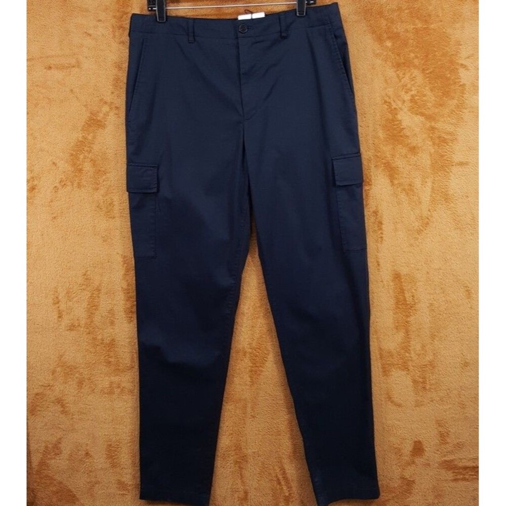 THEORY Pants Mens Size 33 Navy Cargo Drawstring Trouser CURTIS Hanson Twill $245 - Picture 2 of 10